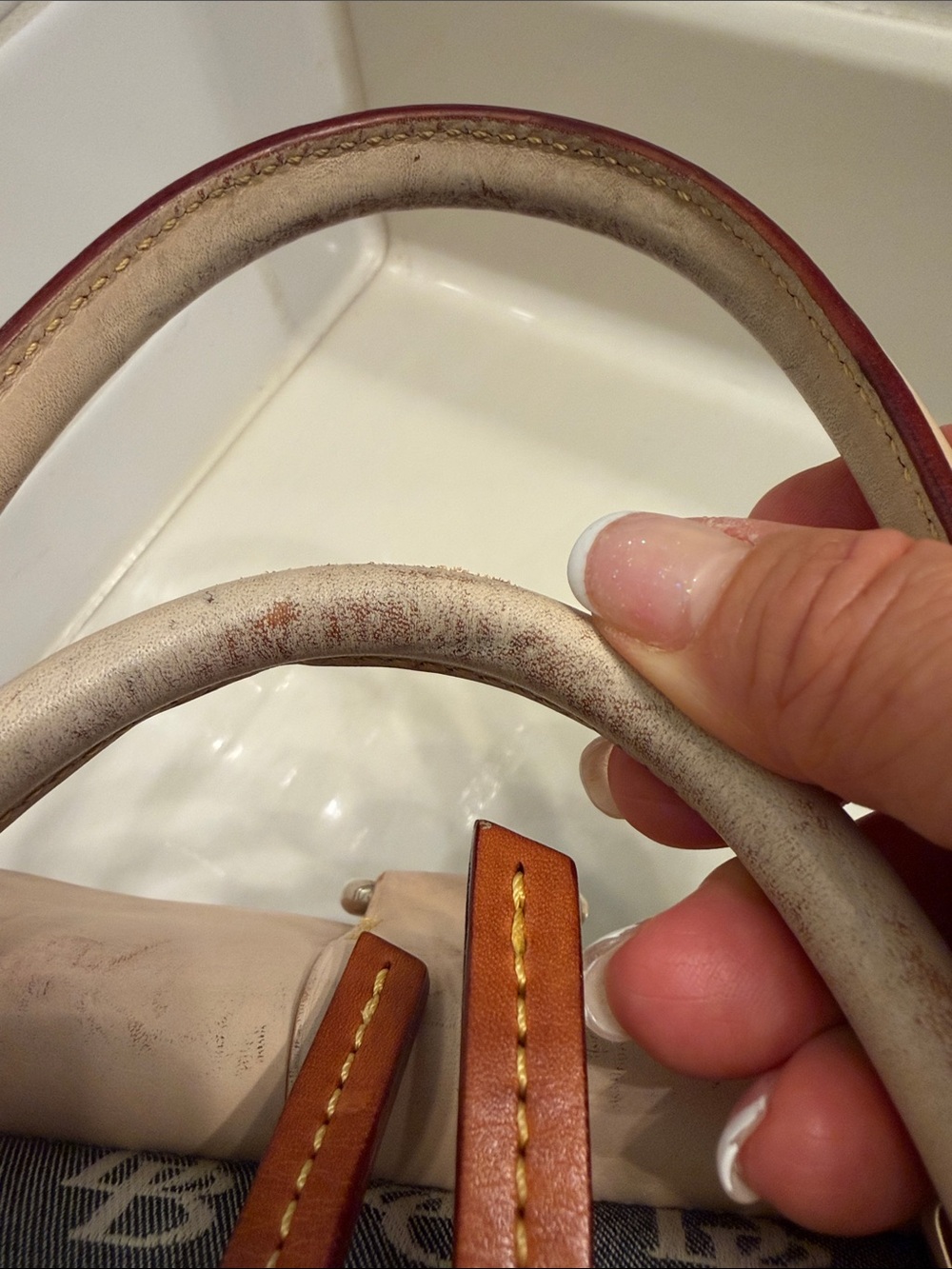 Dooney & Bourke Monogram Satchel in Brown and Cream - Picture 7 of 11